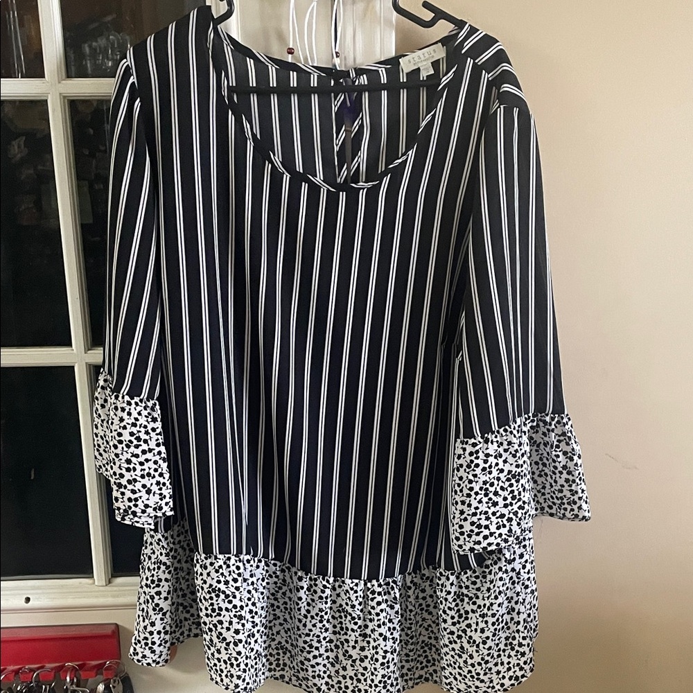 Striped and Floral Women's Top
